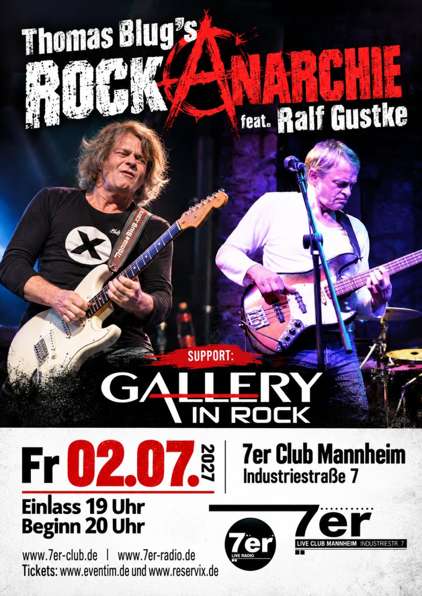 Flyer: Thomas Blug's Rockanarchie feat. Ralf Gustke