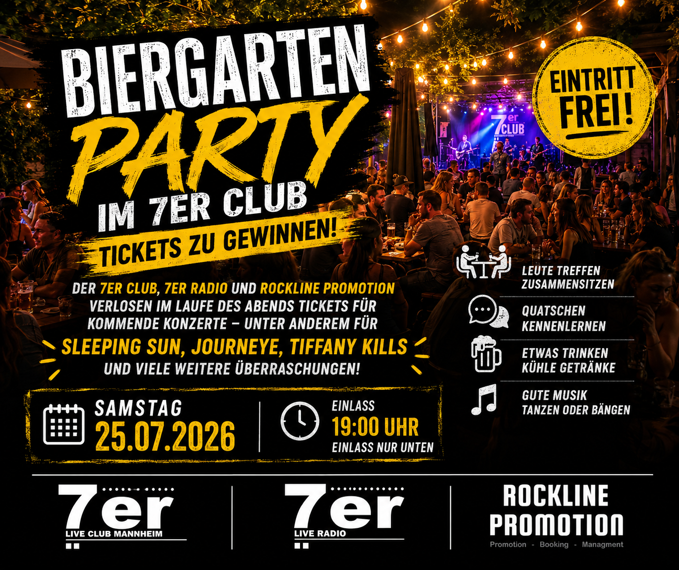 🍻 BIERGARTENPARTY IM 7ER CLUB – TICKETS ZU GEWINNEN! 🎟️🎶 – 7er Club, 25.07.2026